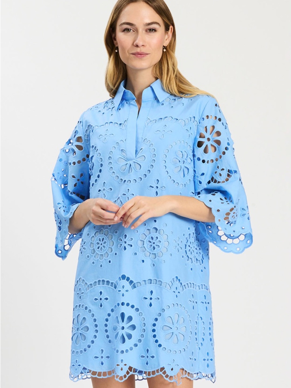 Tyler Boe PENNY EYELET TUNIC | VISTA BLUE NWT